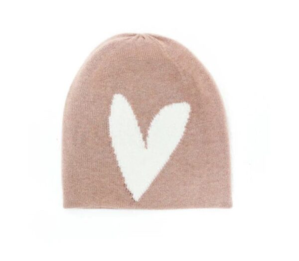 Kerri Rosenthal cashmere heart beanie in birch