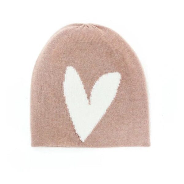 Kerri Rosenthal cashmere heart beanie in birch