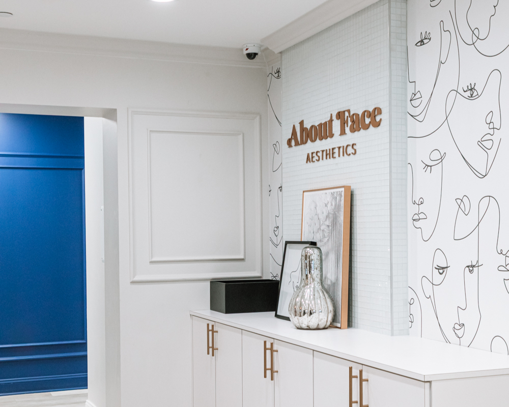 A look into the inviting About Face Aesthetics office, where our medical providers meet guests before their appointment for the Fraxel laser in Philadelphia.