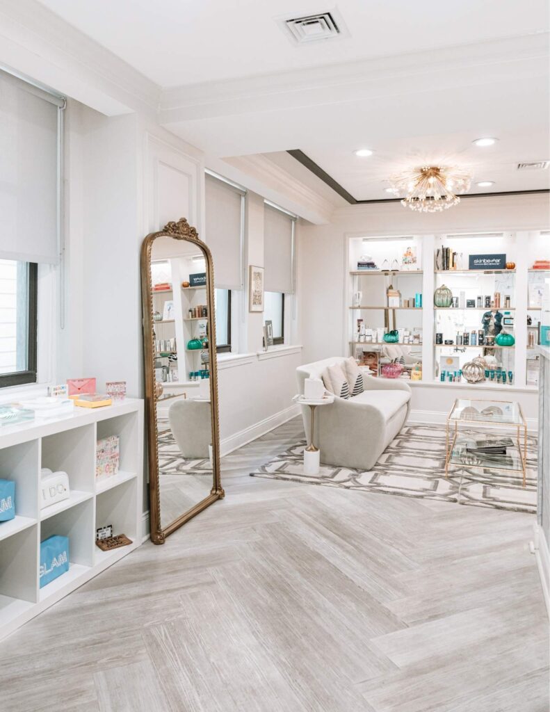 About Face Aesthetics reception area in Philadelphia