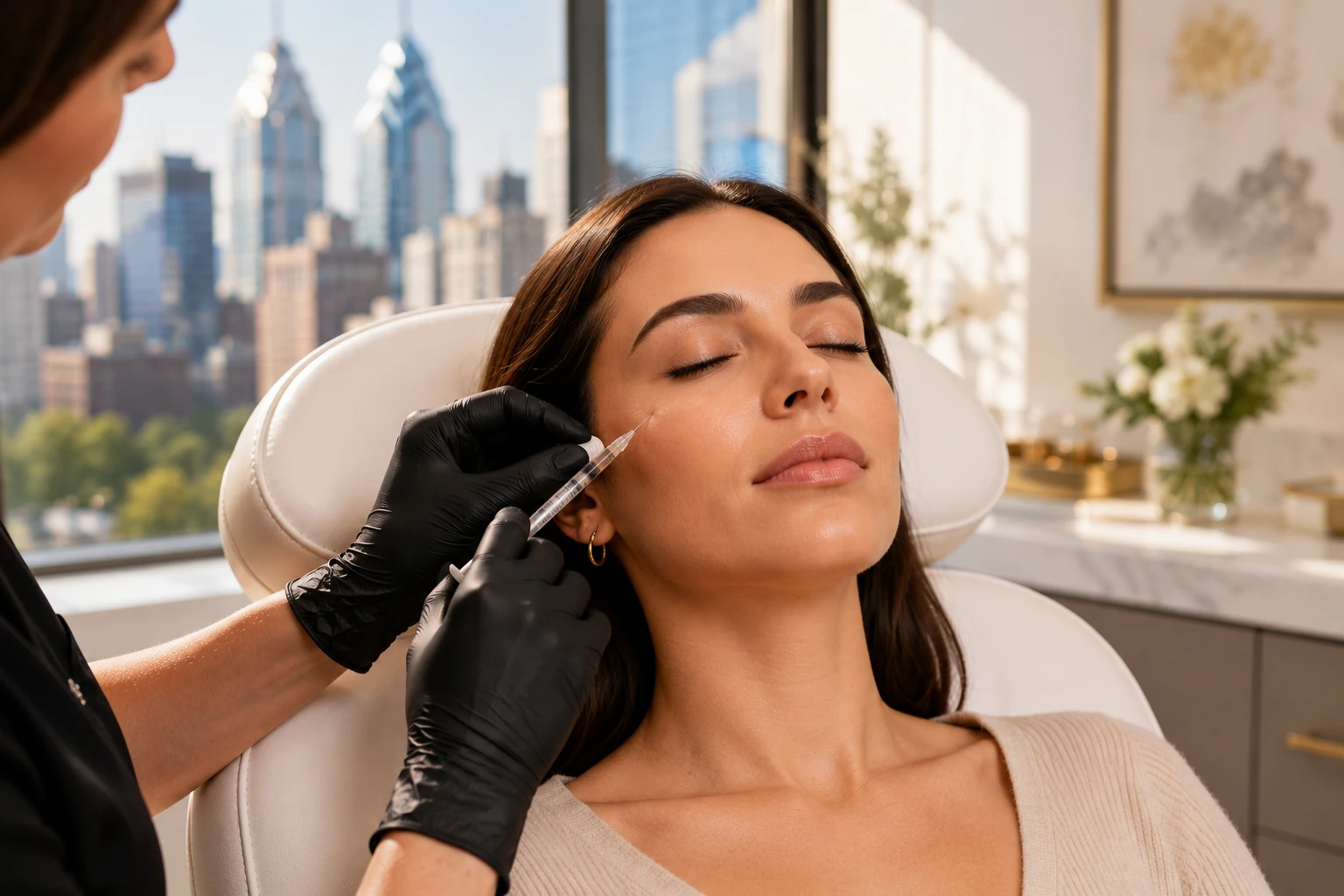 Medically trained provider preparing an injectable treatment at About Face Aesthetics