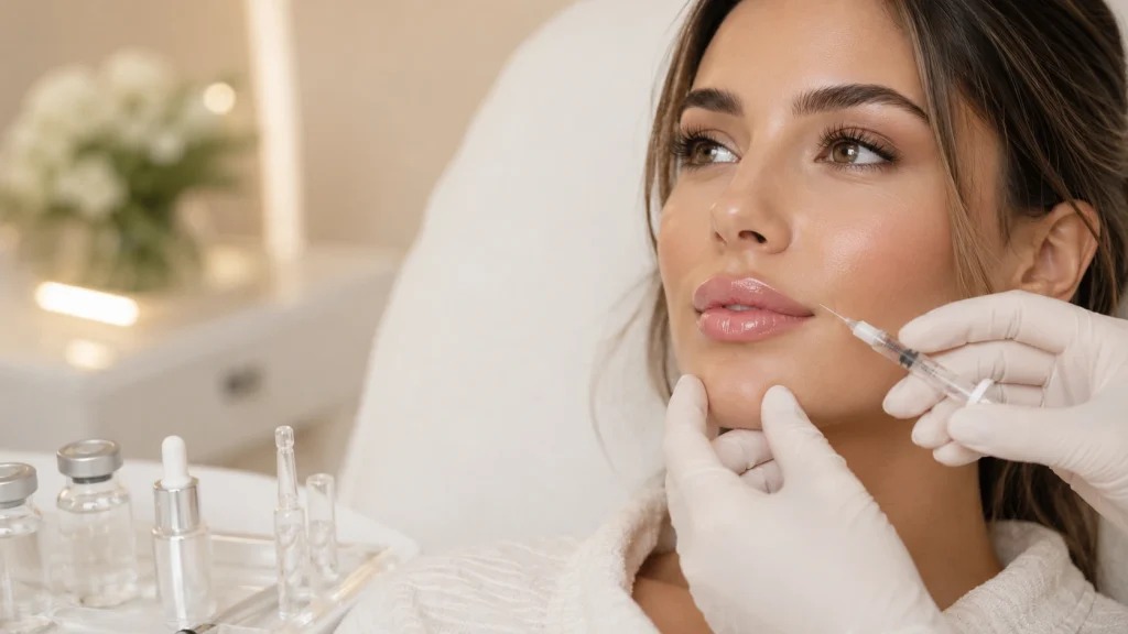 Hyaluronic acid lip filler treatment at About Face Aesthetics in Philadelphia