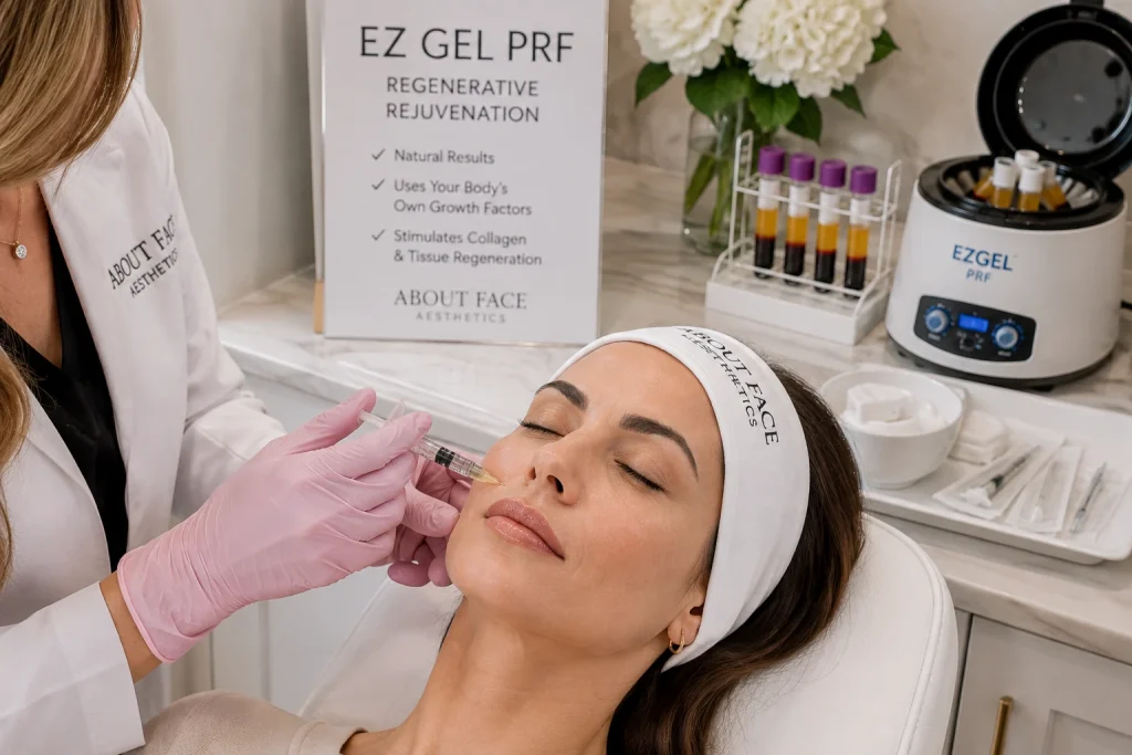 EZ Gel PRF regenerative treatment at About Face Aesthetics in Philadelphia