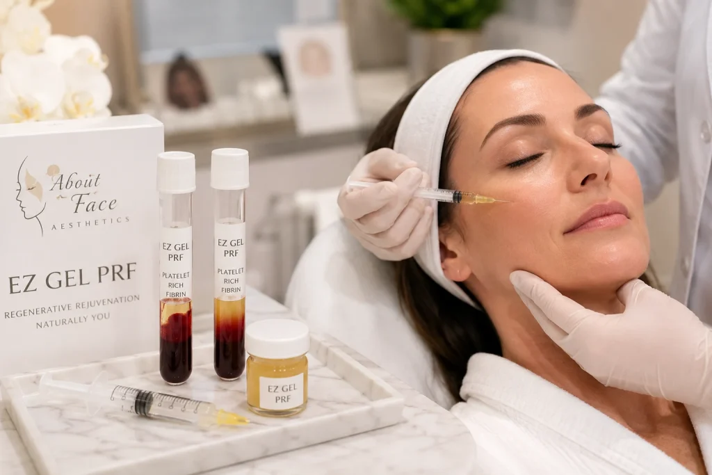 EZ Gel PRF treatment at About Face Aesthetics for natural facial rejuvenation